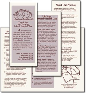 "Thank You for Choosing Animal Hospital West" brochure