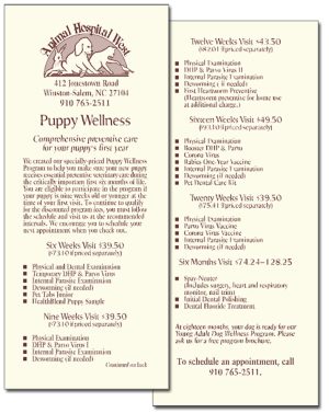 Animal Hospital West “Puppy Wellness” flyer