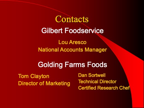 Golding Farms Foods sales presentation