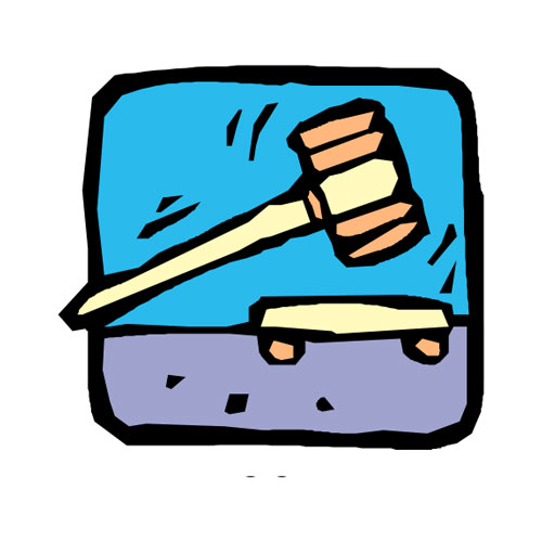 Cartoon Illustration of gavel