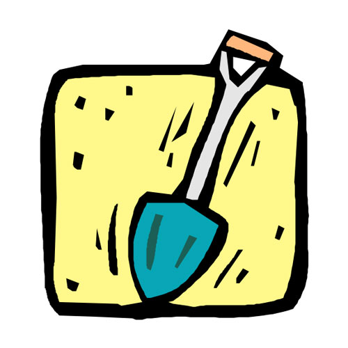 Cartoon illustration of a shovel