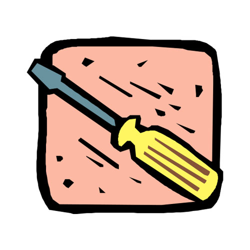 Cartoon illustration of a screwdriver