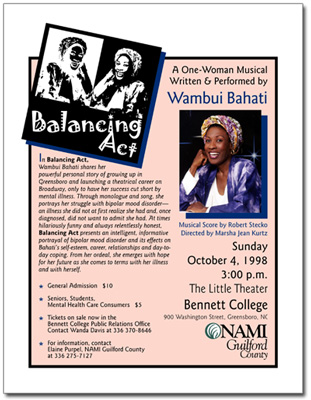NAMI North Carolina 'Balancing Act' flyer