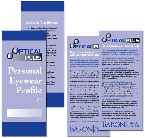 Baron Vision Center Optical Plus folder