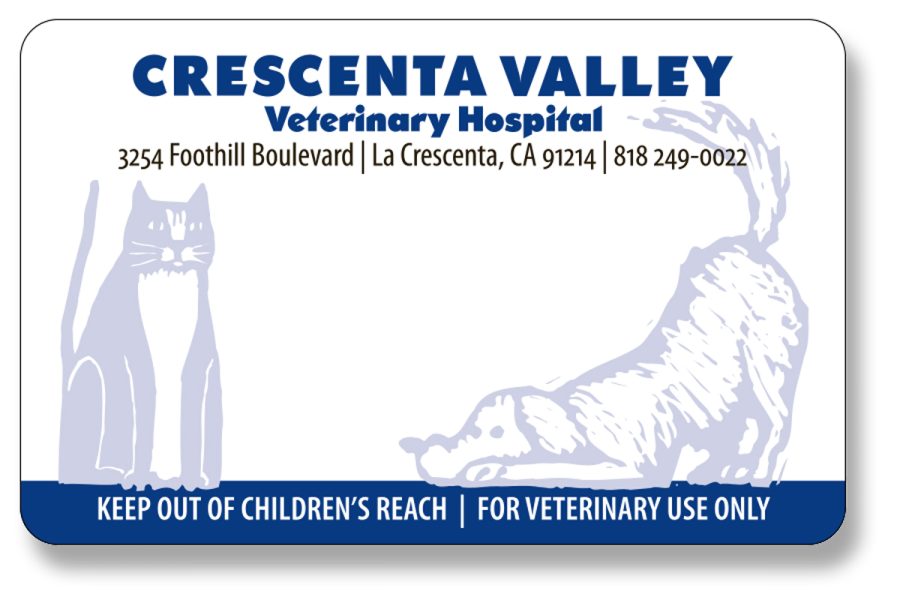 Crescenta Valley Veterinary Hospital Prescription label