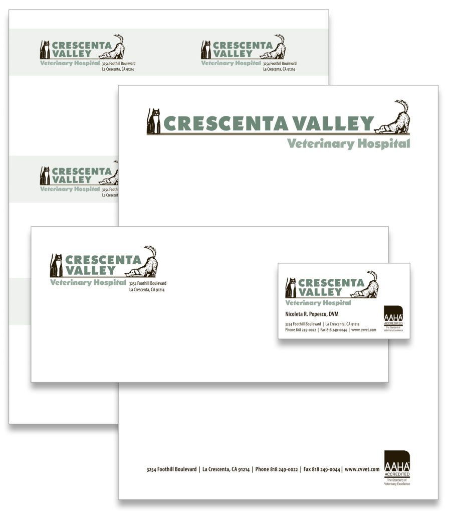 Crescenta Valley Veterinary Hospital Logo and stationery