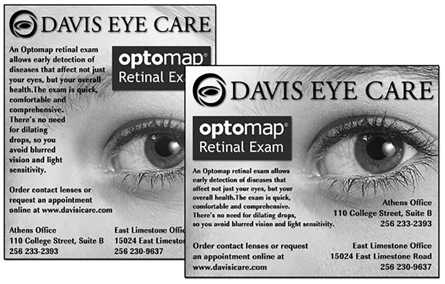 Davis Eye Care print ads