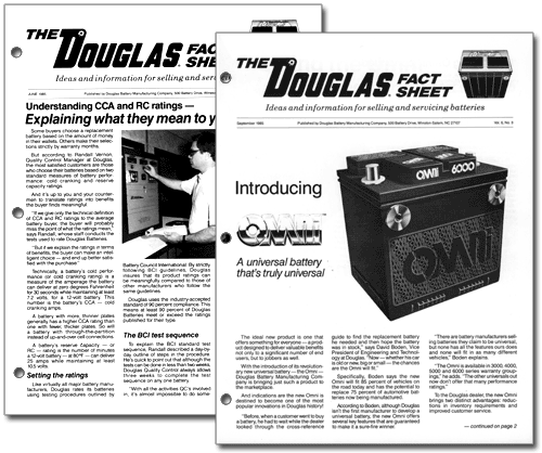 Douglas Battery Manufacturing Company newsletter
