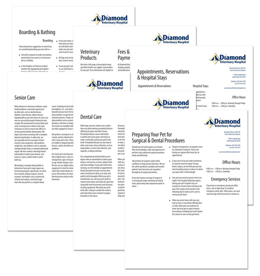 Diamond Veterinary Hospital Client handouts