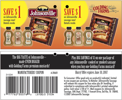 Golding Farms Foods promotional tag