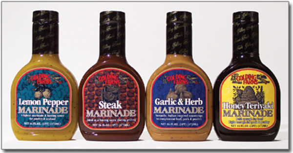 Golding Farms Foods marinades front labels
