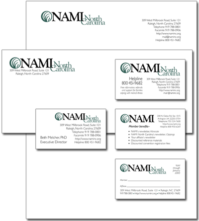 NAMI North Carolina logo and stationery