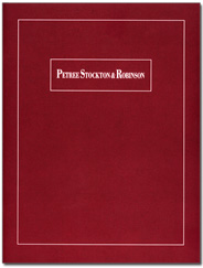 Petree Stockton & Robinson attorney recruiting booklet cover