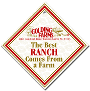 Golding Farms Foods Ranch dressing hang tag