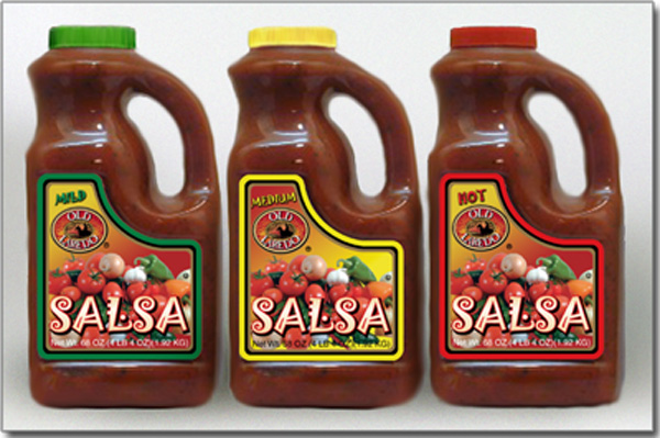 Golding Farms Old Laredo salsa labels