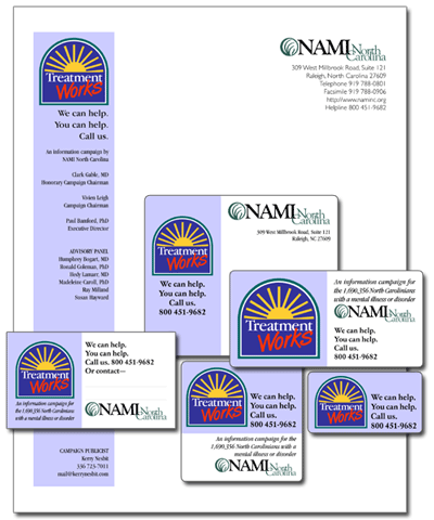 NAMI North Carolina 'Treatment Works' campaign stationery