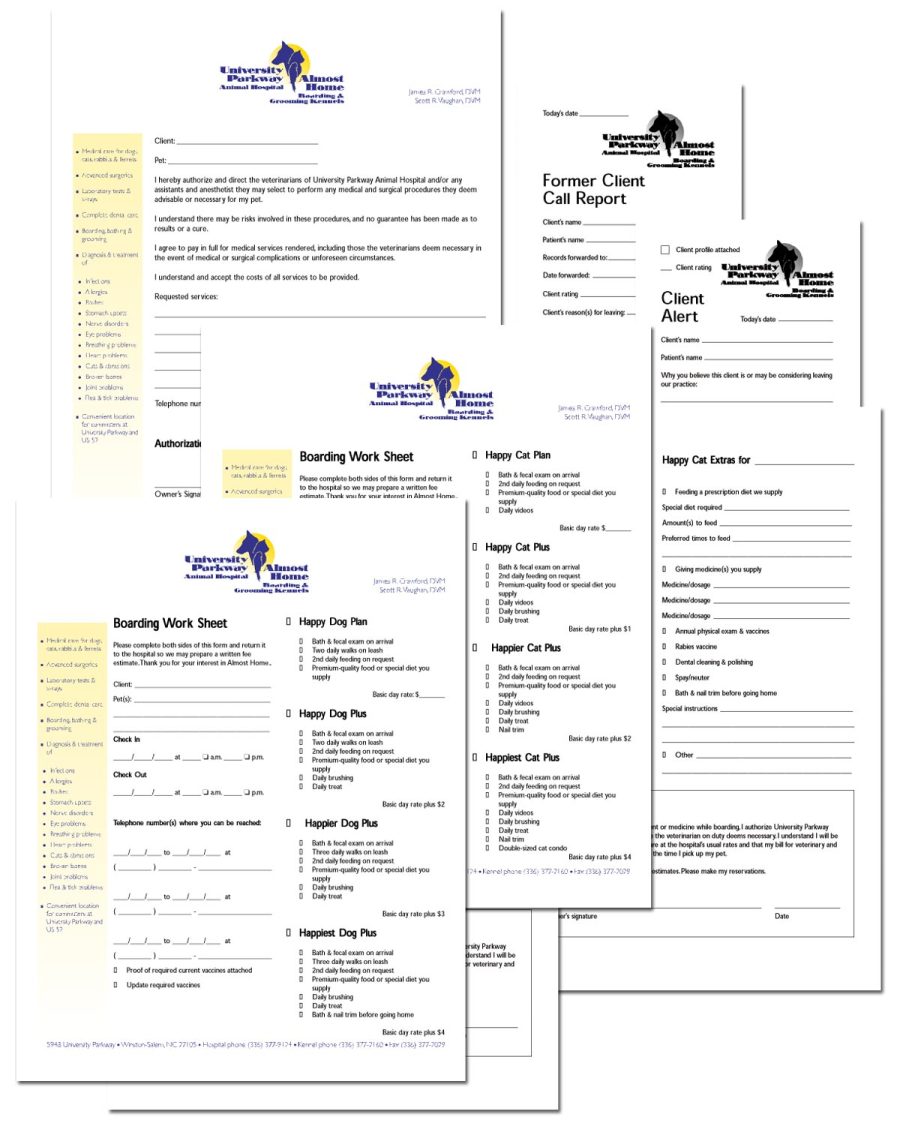 University Parkway Animal Hospital New client, consent and marketing protocol forms