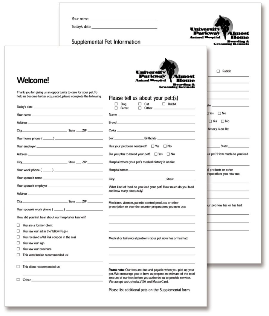 University Parkway Animal Hospital New client forms